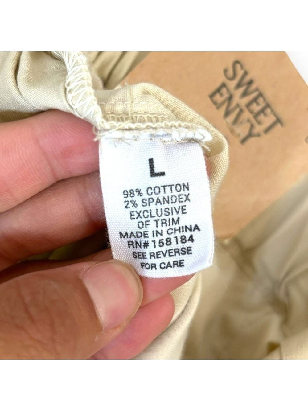 NWT Sweet Envy Beige Lightweight Pleated Joggers - Large - Picture 9 of 10